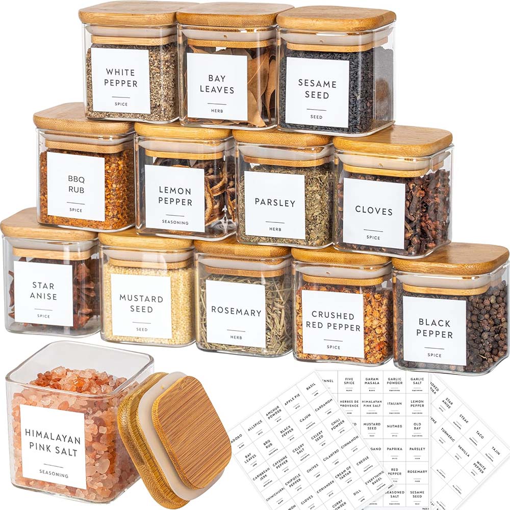 Food Storage Glass Set - Frascos De Vidro Definidos Com Etiquetas