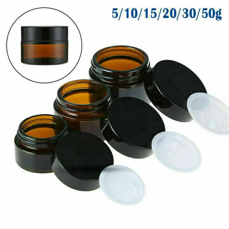 Food Storage Glass Set - 2 pçs 5ml/10ml/15ml/20ml/30ml/50ml vidro âmbar cosméticos