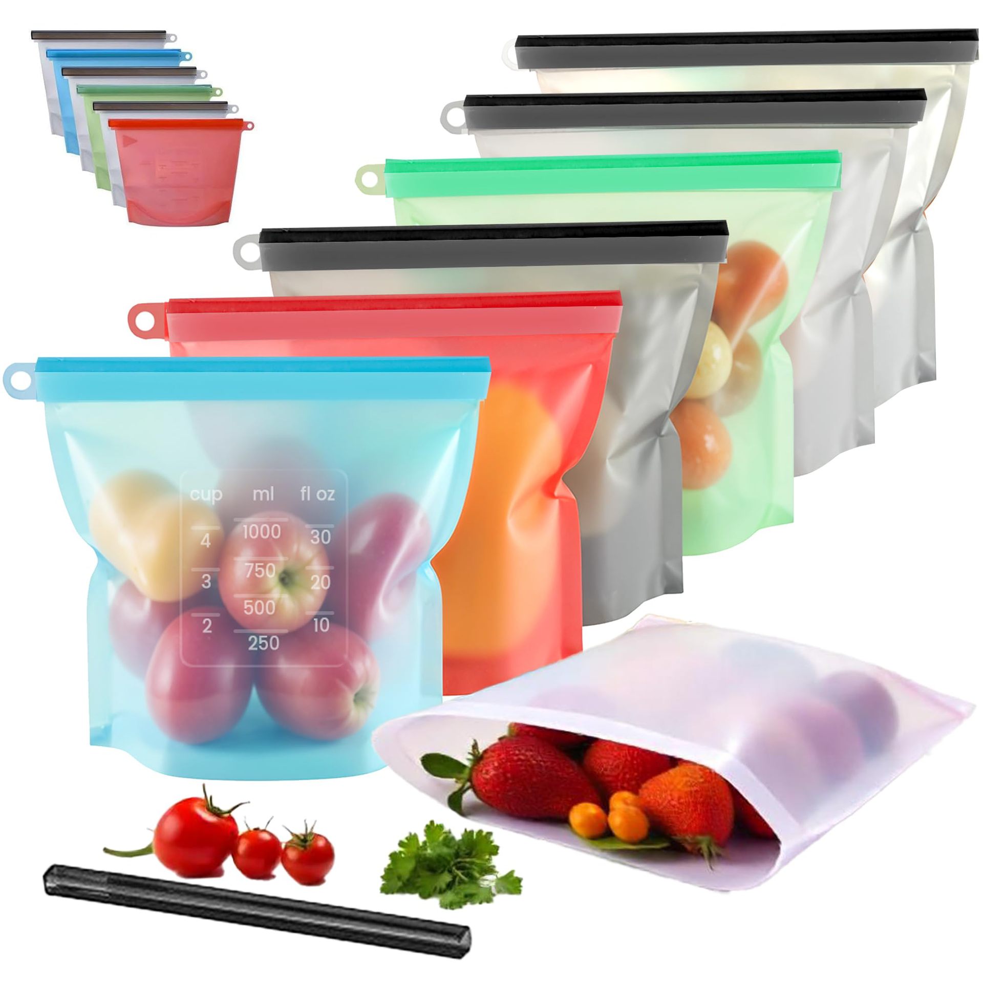 5 pçs recipientes de armazenam - Food Storage Bags Reusable avaliação e preço