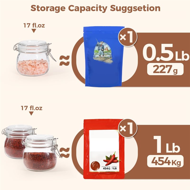 Frascos de vidro A96K 17 onças - Food Storage Glass Set avaliação e preço